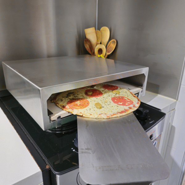 Forno Pizza Para Fogão Refratário - 1 Pizza Em Aço Inox - MOBLE INOX - Imagem 5