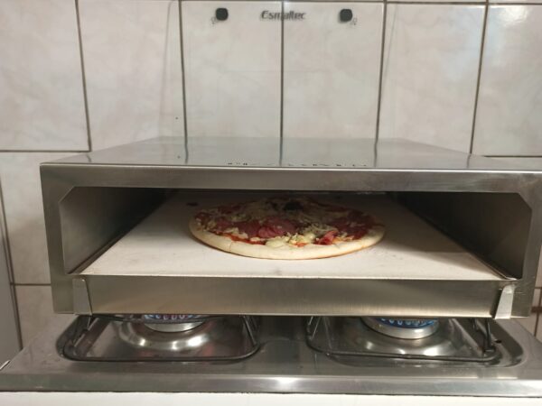 Forno Pizza Para Fogão Refratário - 1 Pizza Em Aço Inox - MOBLE INOX - Imagem 3