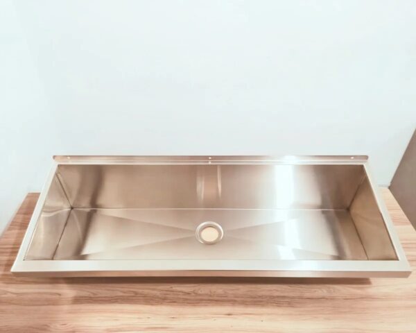 Lavatório Em Aço Inox Coletivo Med 1000x360x250mm - Imagem 4